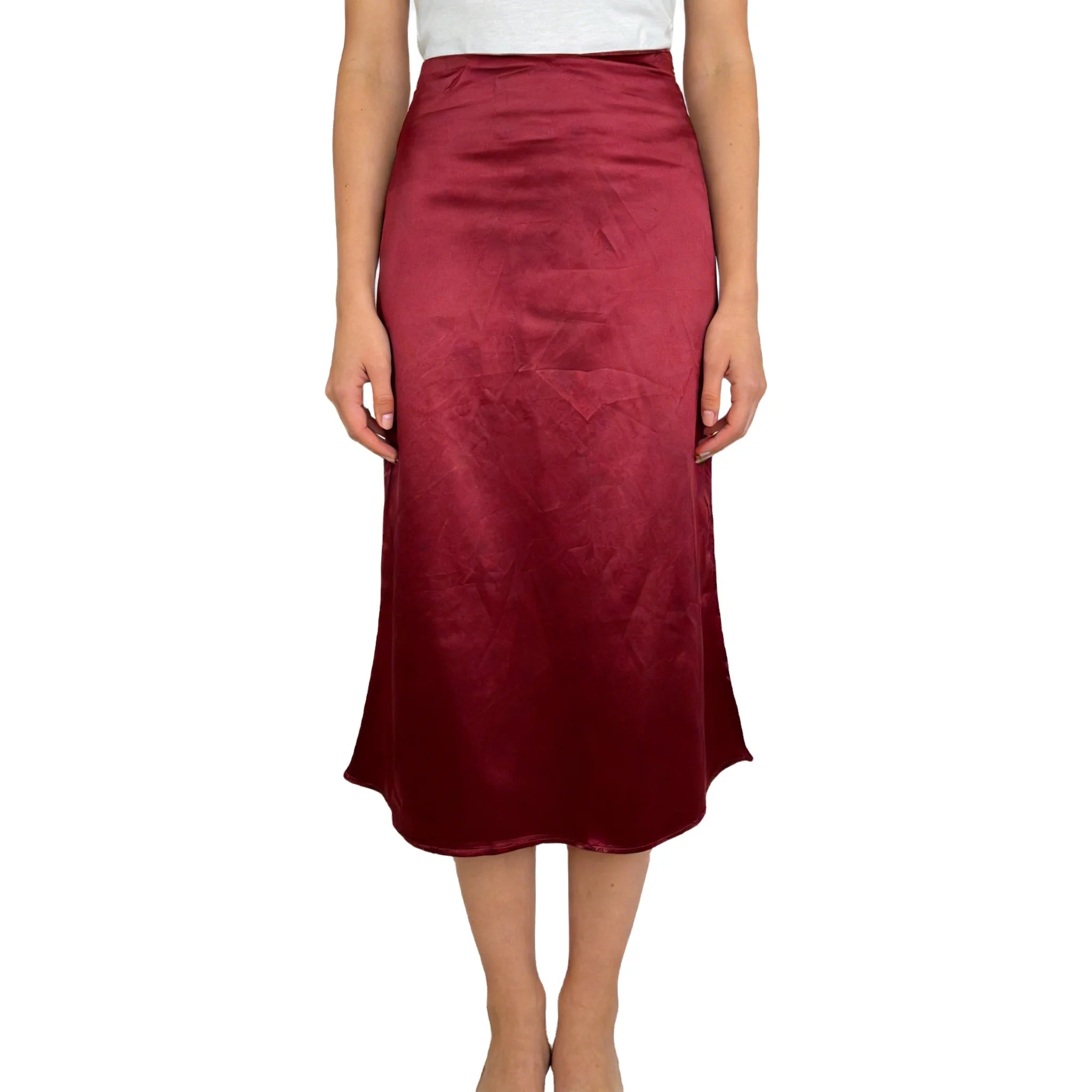 Advanced and Elegant Long Skirt Red Colour Red Skirts for Women Satin Skirts for Women
