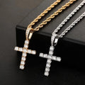 Twist Chain Cross Men's Simple Pendant Hip-hop Necklace Stainless Steel White Zircon Vintage Womens Cross Pendant Necklace