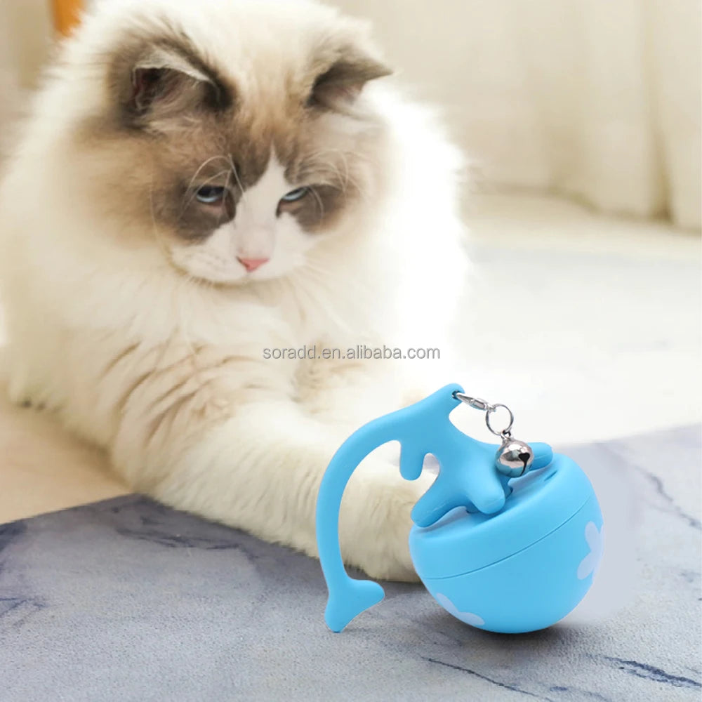 Interactive Smart Pet Cat Motion Activate Rolling Ball Large Cat Ball Toy with Bell Tail