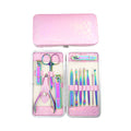 12-piece Manicure Set Pedicure Kit Nail Scissors Grooming Titanium-coated Rainbow-colored Nail Clippers Box DIY
