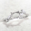 Sterling Silver 5*7mm Semi Mount Ring Frame Empty Blank Support Claw Setting S925 Base Holder Without Center Stone for DIY Inlay