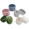 Luxury Oval Velvet Jewelry Display Packaging Custom Logo Jewellery Packaging Organizer Jewelry Ring Storage Case Velvet Ring Box