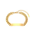 Gold Plated Personalized Custom Bracelet Stainless Steel Pulsera De Mujer Lettering Fashion Jewelry Friendship Blank Bracelets