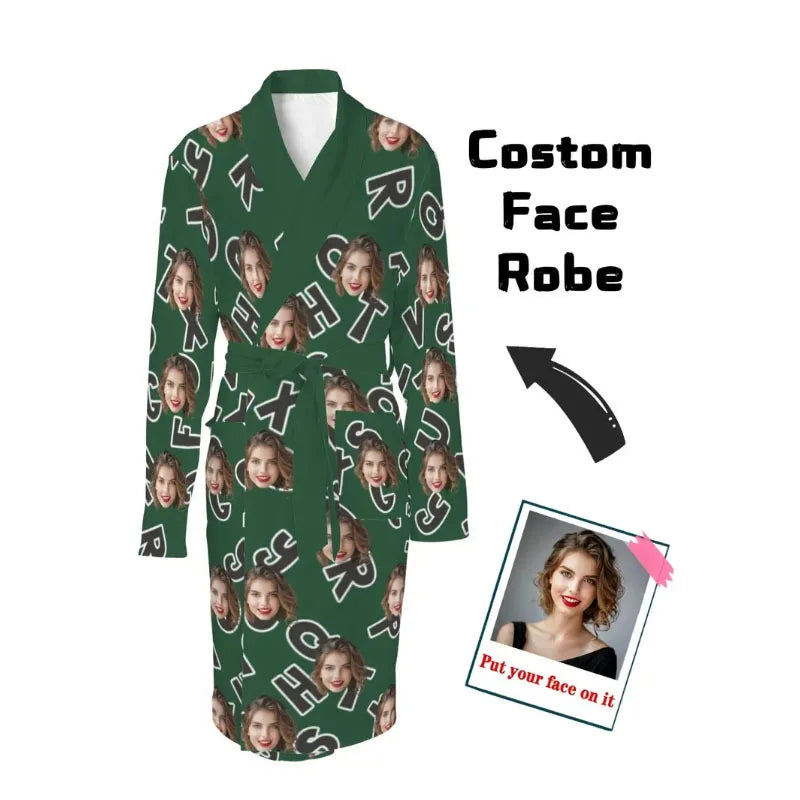 All Over Print Luxury Winter Comfortable Soft Double Flannel Night Gown Sets for Women and Men