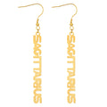 Stainless Steel English Font Gold Silver Plated Horoscope Twelve Zodiac Sign Pendant Earring Jewelry for Women Earrings