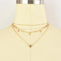 Fashion Multi Layer Clear Rhinestone Sunflower Eight-pointed Star Pendant Choker Necklace for Women Jewelry Gift
