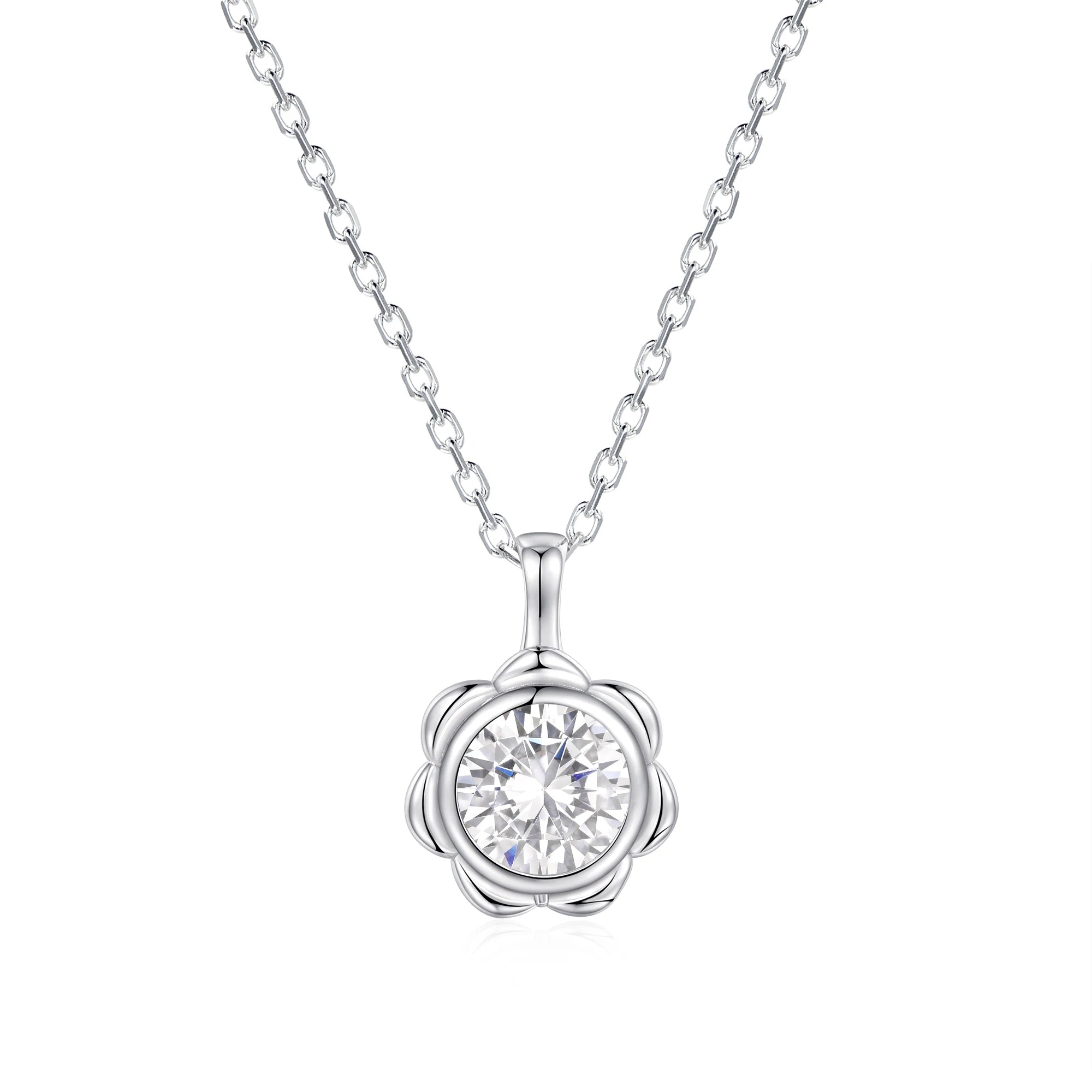 Custom 925 Silver Zirconia Pendant Necklace Personalized Design OEM Manufacturer