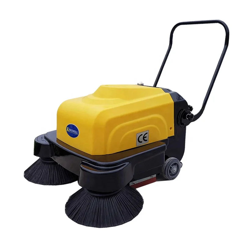 New Electric Walk-Behind Push-Type Cold Water Cleaning Machine Floor Street Road Sweeper 1050mm Cleaning Width 35L Dustbin for MegaBDM