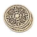 Tailai Round Wooden Macrame Basket Base Laser Cut Intricate Pattern Weaving Bottom for DIY Macrame Plant Hanger Storage Baskets