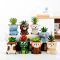 MSH New Design Cartoon Animal Succulent Ceramic Flower Pot Office Home Decor
