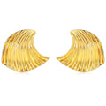 Fashion Personality Exaggerated Brass Plating Gold Silver Waves Large Earrings for Women Jewelry Custom