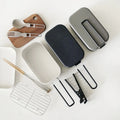 304 Stainless Steel Eco-Friendly Bento Box Set Heatable Picnic Cooking Lunch Box Natural Wood Bamboo Lid Cutting Board for