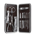 FOCSTAR Promotional Gifts 12pcs Stainless Steel & PU Nail Clippers Manicure Set with Customized Logo Pedicure Kit