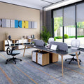 Modern 4-Person Office Cubicle Workstation New Design Wood Table Desk Convertible and Extendable for Office Furniture