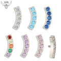 Latest Fashion Earring Jewelry Titanium 5 CNC Set CZ Lined Curved Bar Top Piercing Body Fine Jewelry Labret Studs