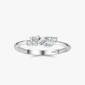 Ailmay Real 925 Sterling Silver Fashion Irregular Geometric Clear Zircon Rings for Women Wedding Engagement Fine Female Jewelry