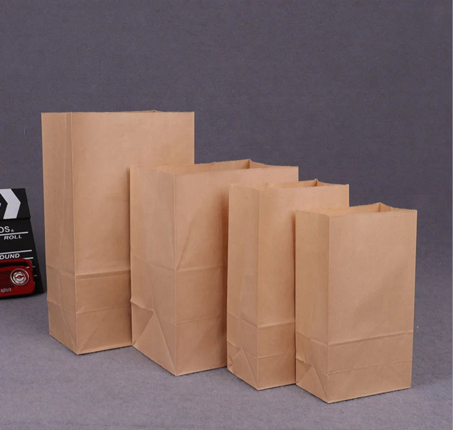 Recycled Printed Custom logo Craft Brown Food Customized Mailing Bread Kraft Paper Bag Packaging