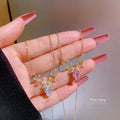 2025 Hot Sale Exquisite Antler Zircon Simple Choker Elk Stainless Steel Chain for Women