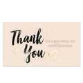 Custom Gold Foil Luxury 'Thank You' Greeting Card for Small Business Screen Printed Logo and Promotion Packaging
