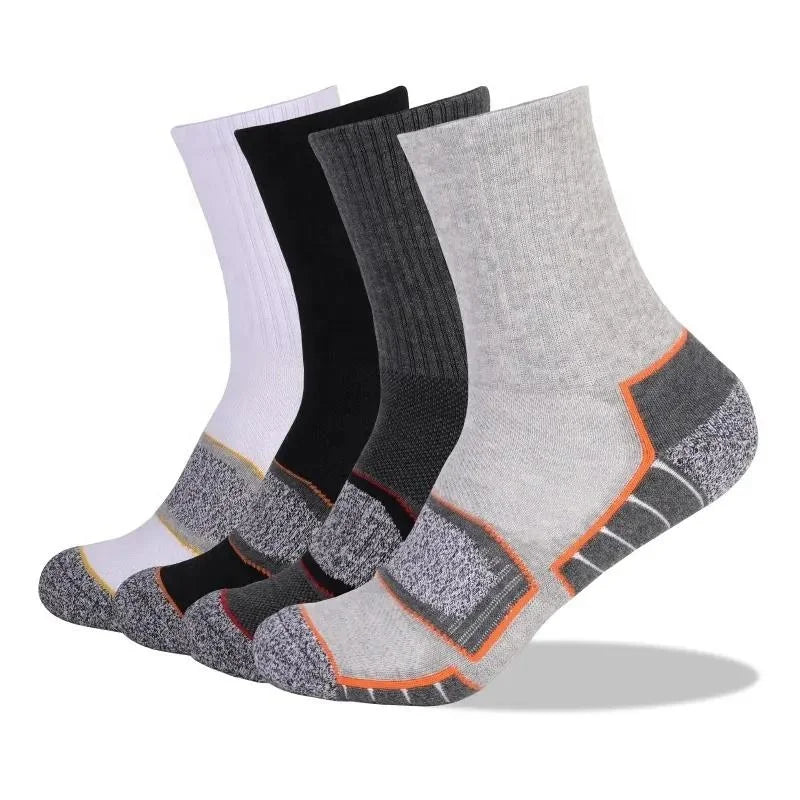 Wholesale Outdoor Thick Terry Plus Size Sport Socks Men Cushioned Hiking Athletic Running Crew Socks