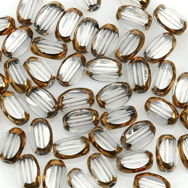 4*6mm Briolette Oval Glass Beads Plated Golden Color Crystal Loose Spacer Bead Diy Bracelet Necklace Beads
