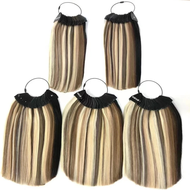 100% Chinese Virgin Remy Human Hair Balayage Piano Ombre Color Chart Color Ring Hair Extensions for Hair Salon