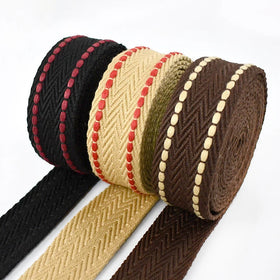 Deepeel KY598 38mm Polyester Cotton Webbing Bag Strap Width Binding Ribbon Pants Clothes Sewing Bias Band Jacquard Band