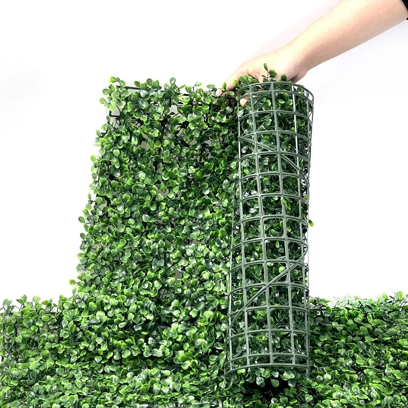 Dense Faux Grass Panel - Artificial Vertical Turf for Covering Concrete Walls