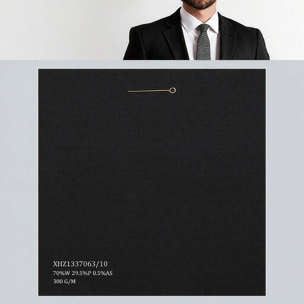 Wholesale Worsted Merino Wool Italian Suit Fabric Blend 70% Wool 29.5% Polyester 0.5% AS Twill Style for Men's Jackets for Boys