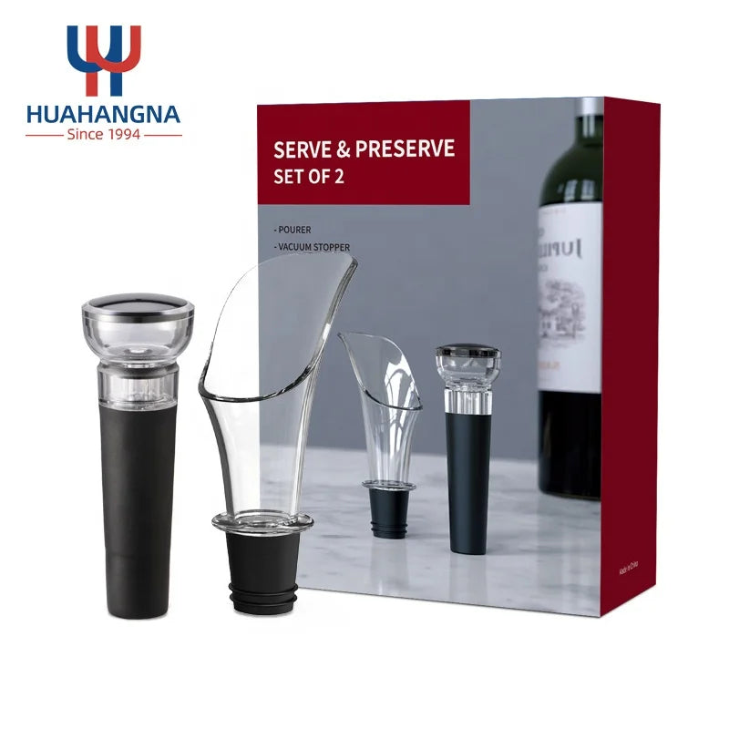 Wholesale Custom Logo Silicone Wine Bottle Stopper and Aerator Pourer Set for Home Kitchen Wine Accessories Gift