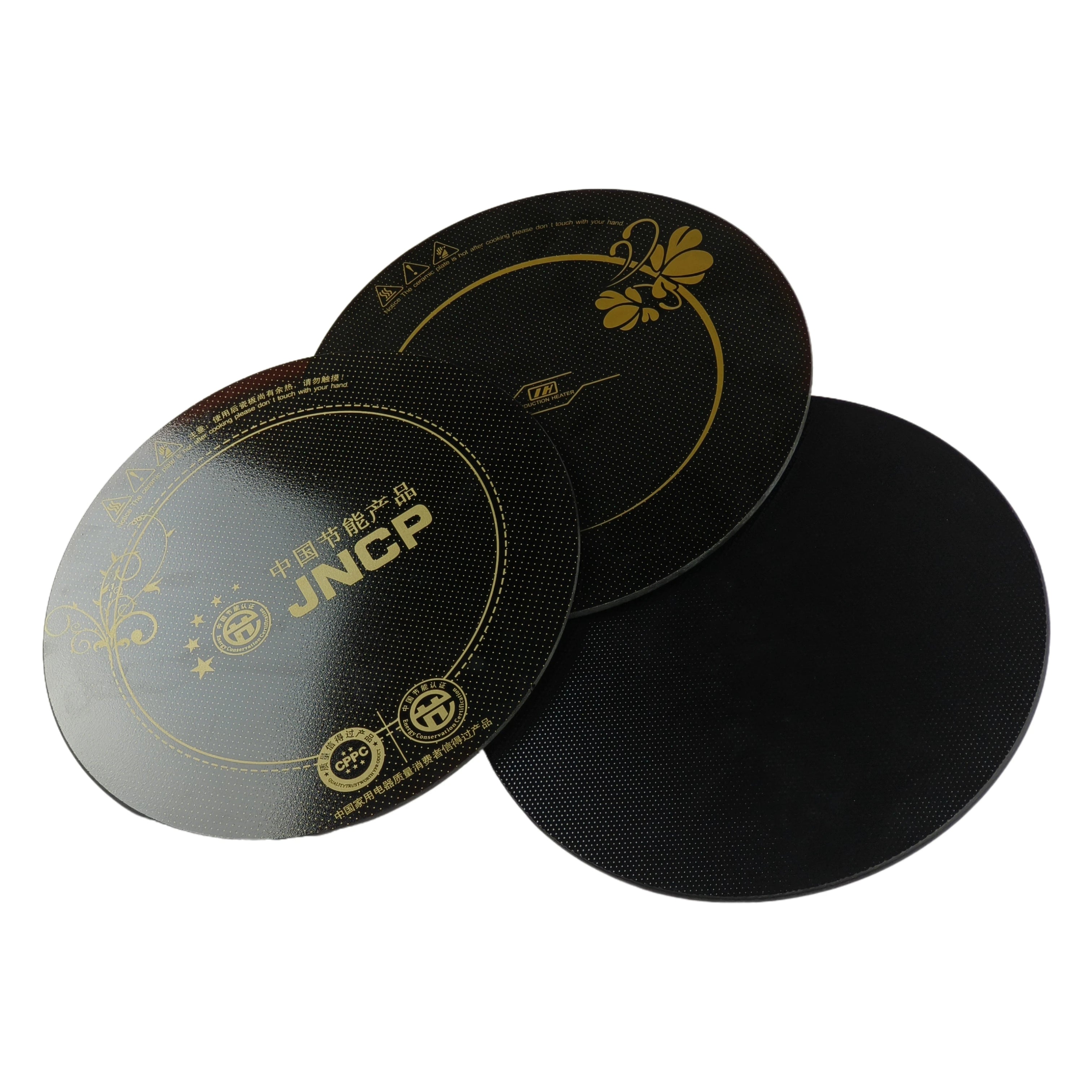 Heat Resistant Ceramic Glass Black Color with Custom Design