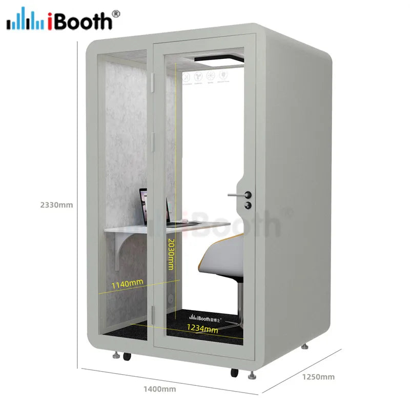 Indoor Portable Modular Office Cabin Pod Soundproof Gym Booth Fitness Room Acoustic Work Booth Power Supply OEM Mall Use