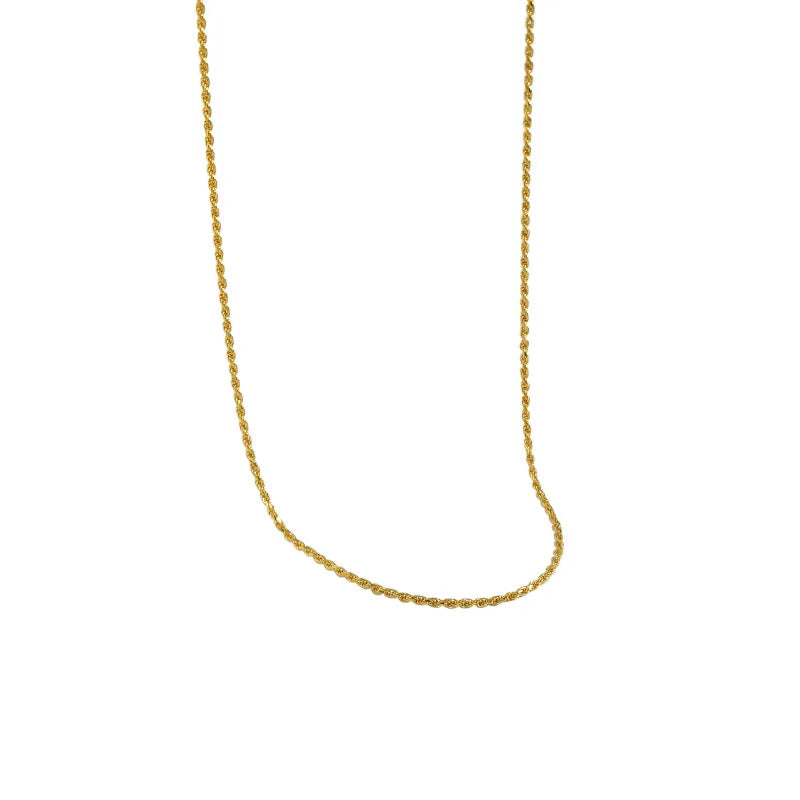 VIANRLA Skinny Dainty Rope Chain Necklace 925 Sterling Silver Twisted Chain Necklace