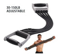 Adjustable Home Trainer Arm Exerciser with Latex Chest Resistance Bands for Workout Hand Strengthener Fitness