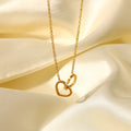 INS Stainless Steel 18K Gold Plated Heart Pendant Necklace for Women