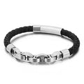 Sini Jewelry European and American Men's Stainless Steel BF Bracelet Fashion Trend Woven Leather Bracelet