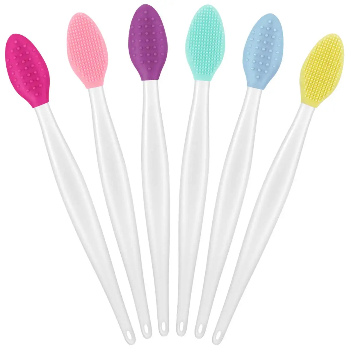 Custom Logo Exfoliating Lip Brush Nose Cleaning Brush Double Side Soft Silicone Lip Scrub Tool & Nose Blackhead Remove Brush
