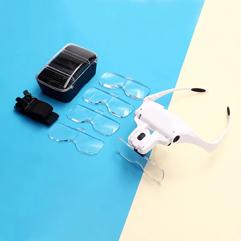 Eyelash Extensions Head Band 5 Different Lenses Magnifying Glass With LED Light