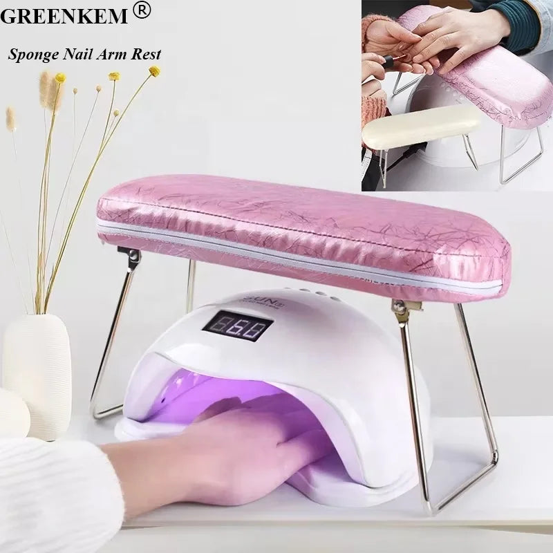 Leather Nail Arm Resting Cushion Waterproof Pillow Wrist Support Hand Holder Pad Table Nail Art Lamp Tool Nail Arm Rest Cushion