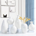 Hot Sell Factory Europe White Mini Glossy Handicraft Ceramic Flower Vase