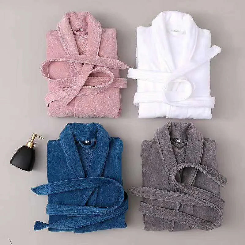 Hooded Terry Cloth Robes Women Plaid Pattern Bathrobe Robe 2025 Men's Sleepwear 100% Cotton Hotel Wholesale Bathrobe