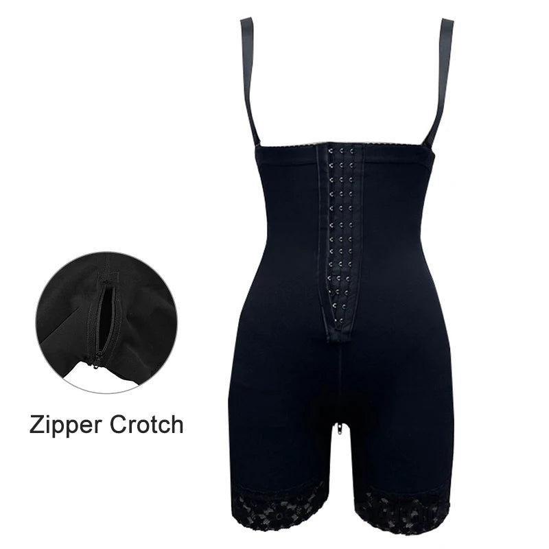 2025 New Tummy Control Underbust Body Shaper Zipper Crotch Fajas Bbl Plus Size Lingerie Bodysuits Shapewear With Hooks Women
