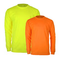 ZUJA Customized Long Sleeve Orange Yellow Safety T- Shirt Wholesale Rib Cuff Comfortable Safety T-Shirt
