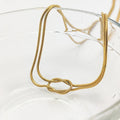EManco Gold Plated Knotted Snake Chain Necklace Elegant Minimalist Jewelry Lusterless Women's Stainless Steel Accessories