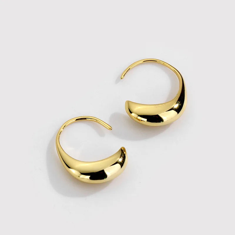 HOVANCI High Quality Fashion French Vintage Earring 925 Silver Jewelry Letter Women Earrings Hoops