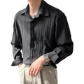 RNSHANGER Men Black Business Casual Ironless Shirt Men Loose Wrinkle Resistant Elastic Shirt Casual Long Sleeves Formal Shirts