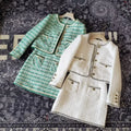 A5968  Night Fashion Women Two Pieces Suits Blazer White Green Two Pieces Skirt Suit