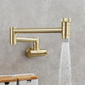 High Quality Double Joint Folding Kitchen Faucet 2 Modes Swing Arm Faucet Brass