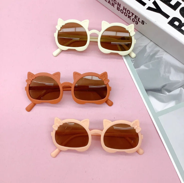 New Arrival Wholesale Fashion Cute Out Travel Summer Beach Bow Tie Sunglasses for Toddlers Girls Children Oculos De Sol UV 400