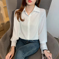 Women's Summer Woven Simple V-neck Wide Sleeve Short Sleeve White Chiffon Office Blouse 2025